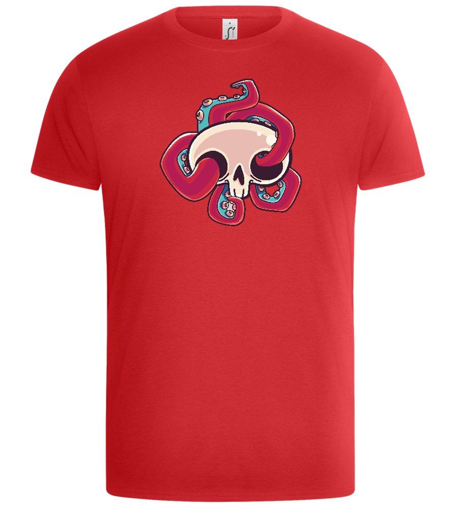 Squid Skull Design - Basic Unisex T-Shirt_RED_front