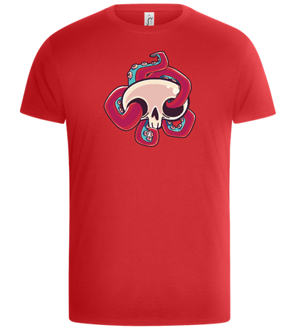 Squid Skull Design - Basic Unisex T-Shirt_RED_front