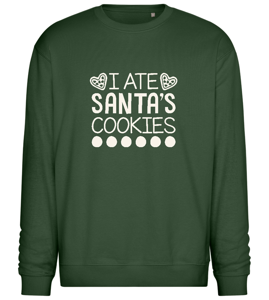 Santa's Cookies Design - Comfort Essential Unisex Sweater_GREEN BOTTLE_front