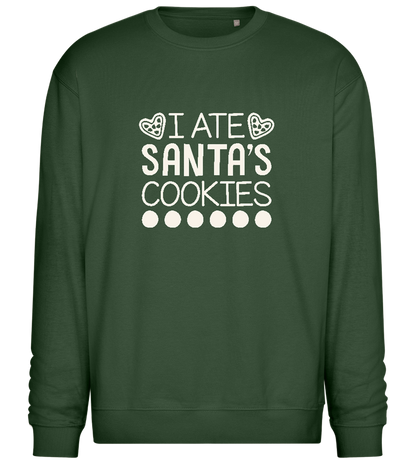 Santa's Cookies Design - Comfort Essential Unisex Sweater_GREEN BOTTLE_front