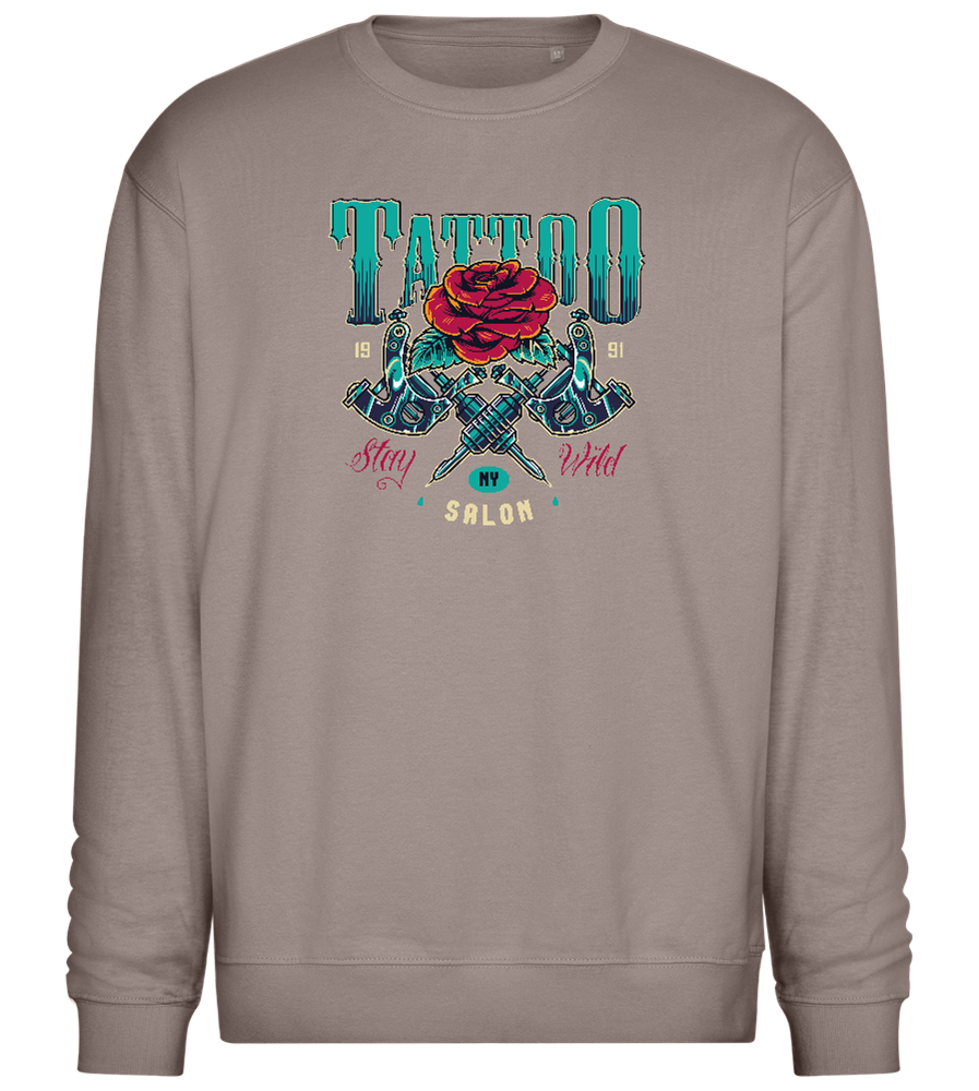 Tattoo Salon NY Design - Comfort Essential Unisex Sweater_CHARCOAL CHIN_front