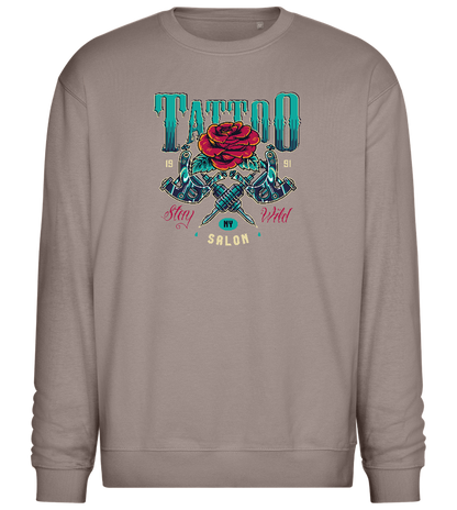 Tattoo Salon NY Design - Comfort Essential Unisex Sweater_CHARCOAL CHIN_front