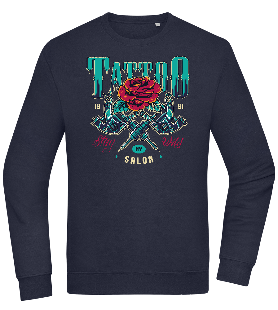 Tattoo Salon NY Design - Comfort Essential Unisex Sweater_FRENCH NAVY_front