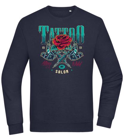 Tattoo Salon NY Design - Comfort Essential Unisex Sweater_FRENCH NAVY_front