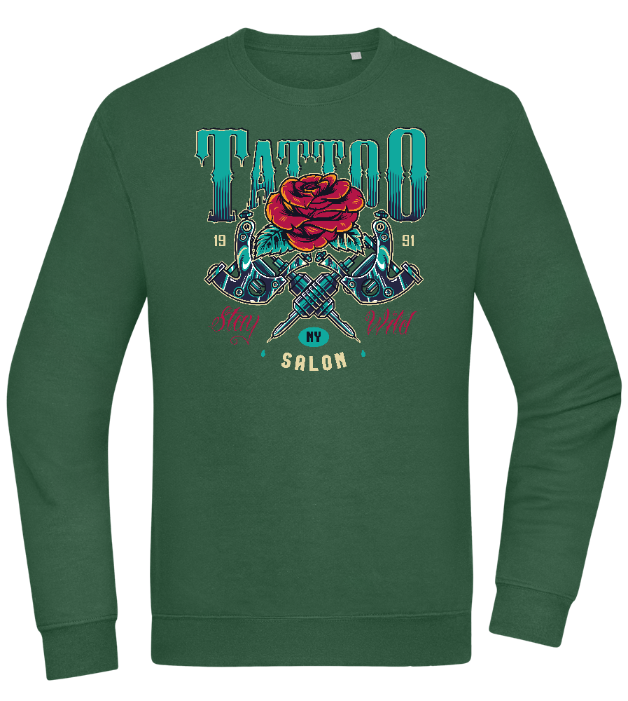 Tattoo Salon NY Design - Comfort Essential Unisex Sweater_GREEN BOTTLE_front