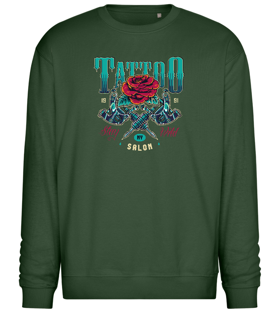 Tattoo Salon NY Design - Comfort Essential Unisex Sweater_GREEN BOTTLE_front