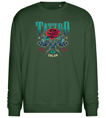 Tattoo Salon NY Design - Comfort Essential Unisex Sweater_GREEN BOTTLE_front