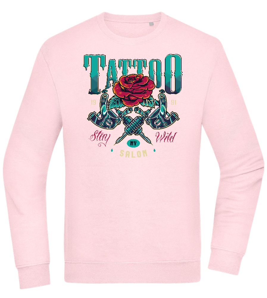 Tattoo Salon NY Design - Comfort Essential Unisex Sweater_LIGHT PEACH ROSE_front