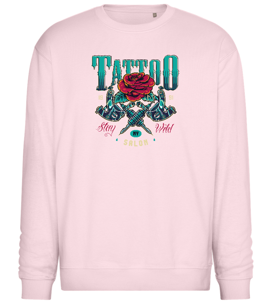 Tattoo Salon NY Design - Comfort Essential Unisex Sweater_LIGHT PEACH ROSE_front