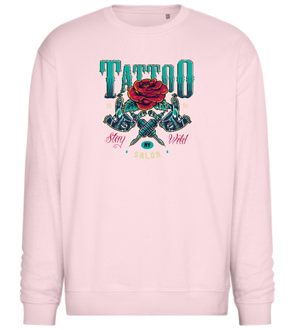 Tattoo Salon NY Design - Comfort Essential Unisex Sweater_LIGHT PEACH ROSE_front