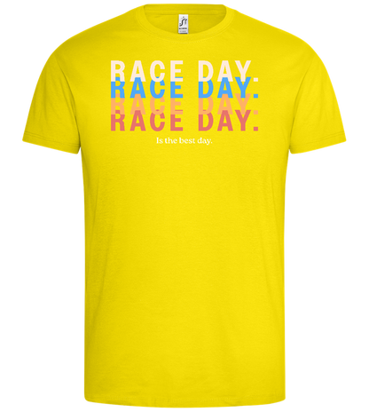 Best Day of the Week Design - Premium men's t-shirt_YELLOW_front