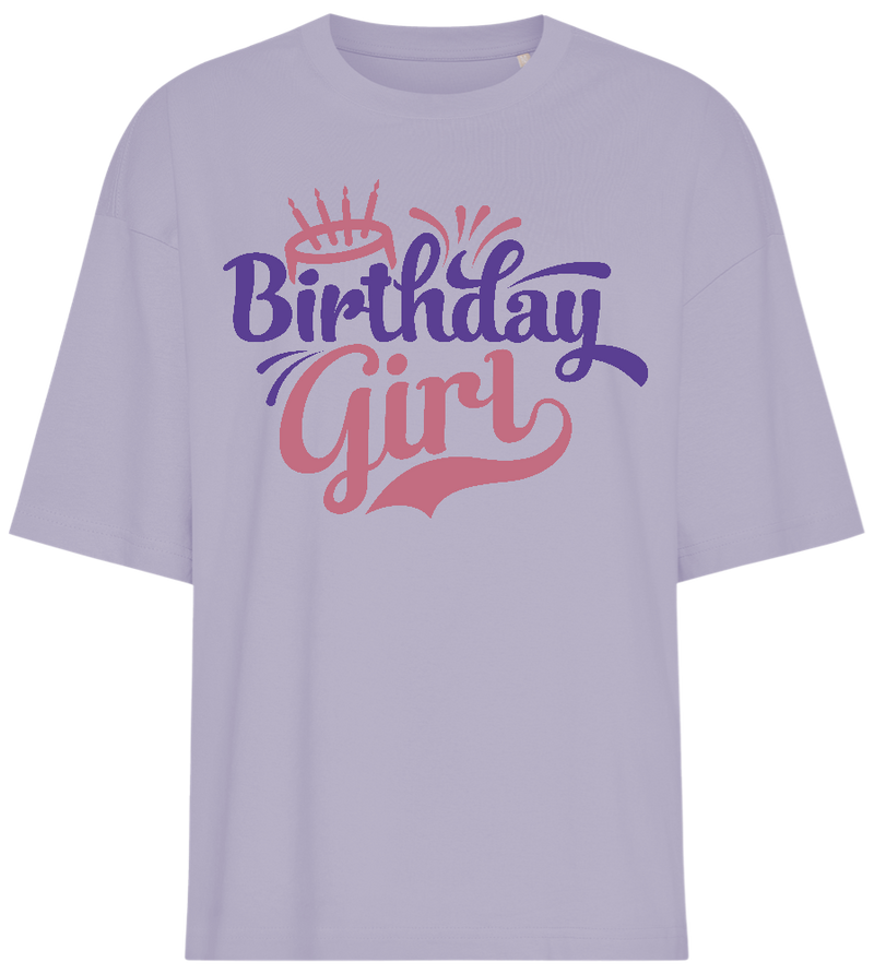 Cake Birthday Girl Design - Premium women's oversized t-shirt_LILAK_front