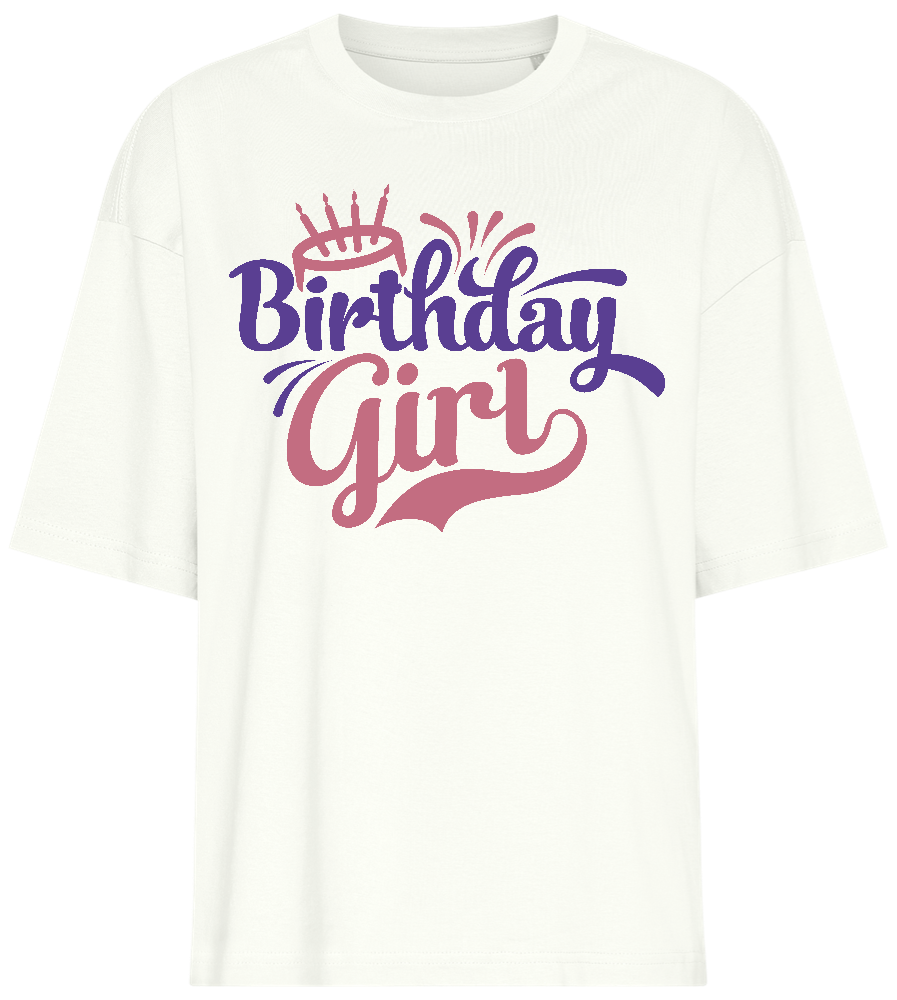 Cake Birthday Girl Design - Premium women's oversized t-shirt_OFF-WHITE_front