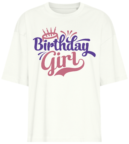 Cake Birthday Girl Design - Premium women's oversized t-shirt_OFF-WHITE_front