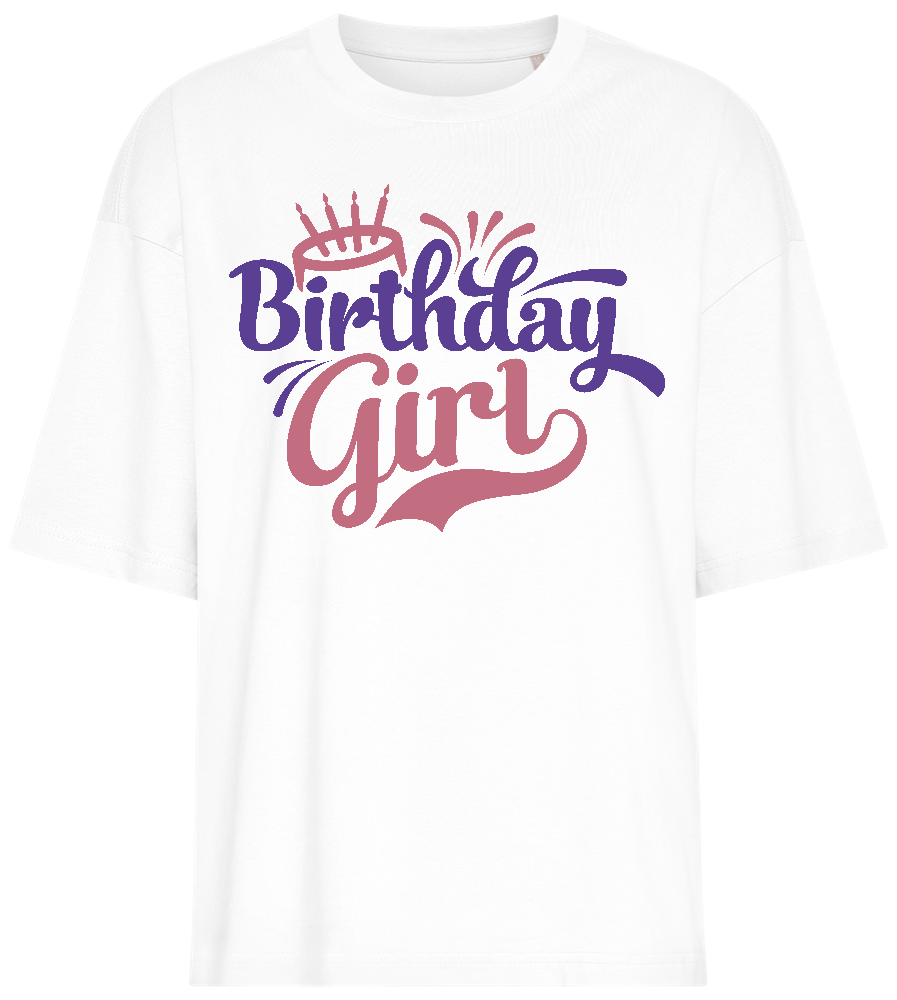 Cake Birthday Girl Design - Premium women's oversized t-shirt_WHITE_front