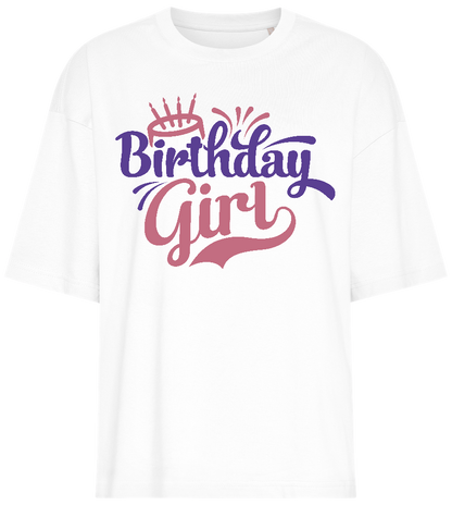 Cake Birthday Girl Design - Premium women's oversized t-shirt_WHITE_front