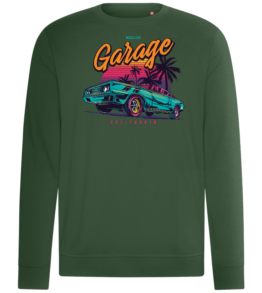 Car Garage Design - Comfort unisex sweater_GREEN BOTTLE_front