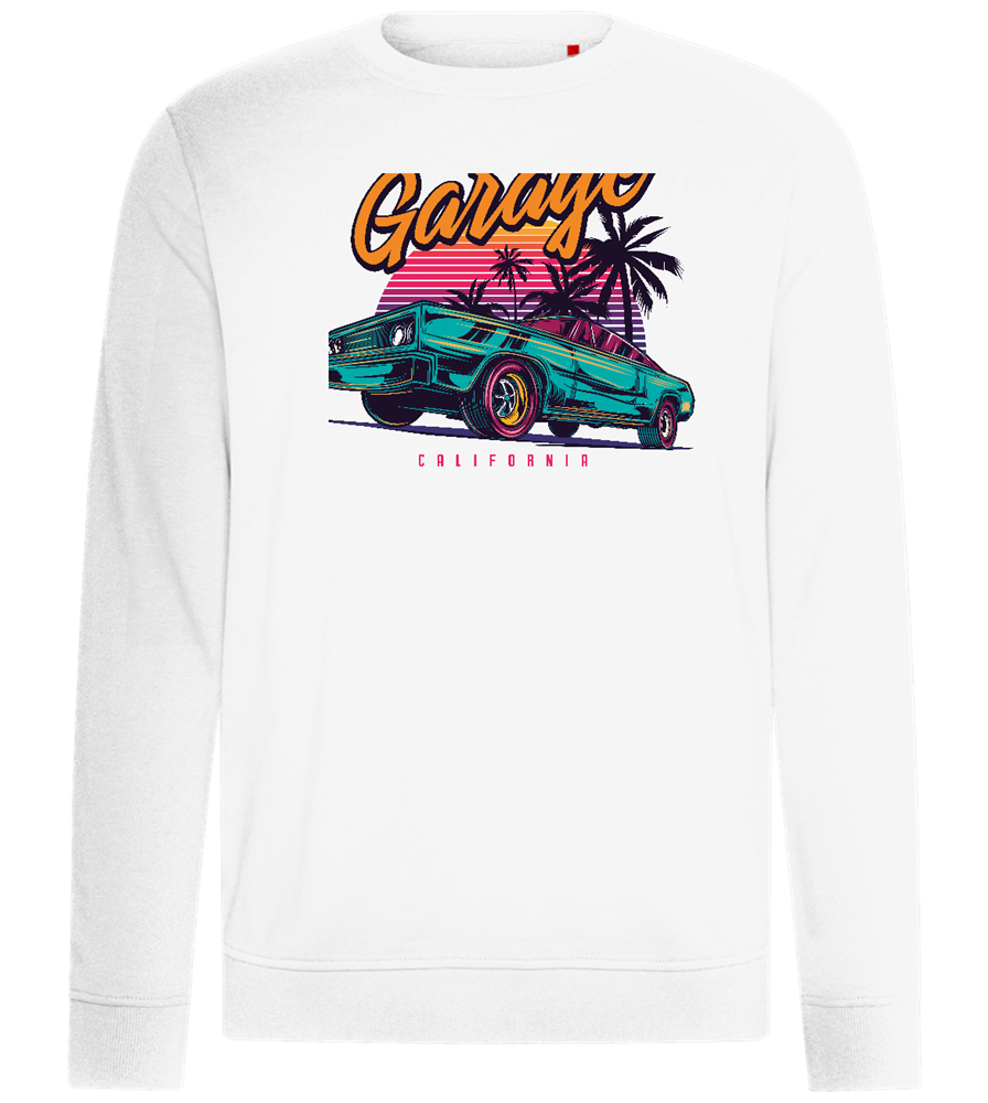 Car Garage Design - Comfort unisex sweater_WHITE_front