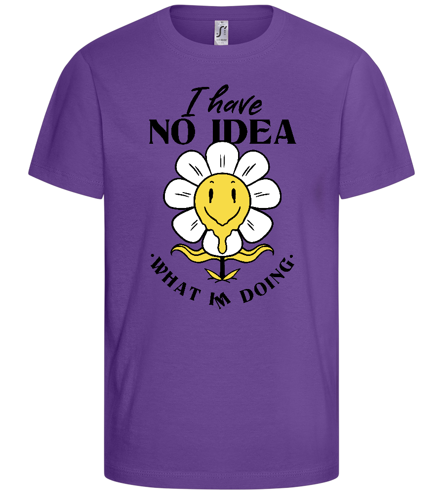 I Have No Idea Design - Basic kids t-shirt_DARK PURPLE_front