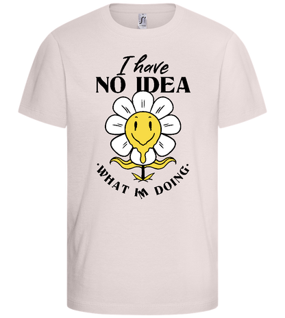 I Have No Idea Design - Basic kids t-shirt_LIGHT PINK_front