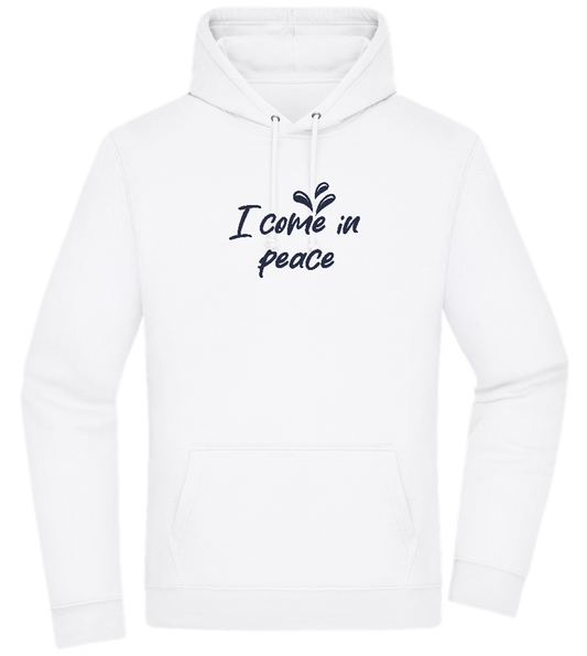 I Come in Peace Design - Premium Essential Unisex Hoodie_WHITE_front