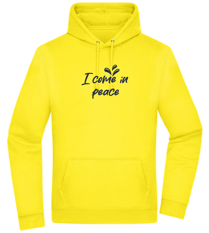 I Come in Peace Design - Premium Essential Unisex Hoodie_YELLOW_front