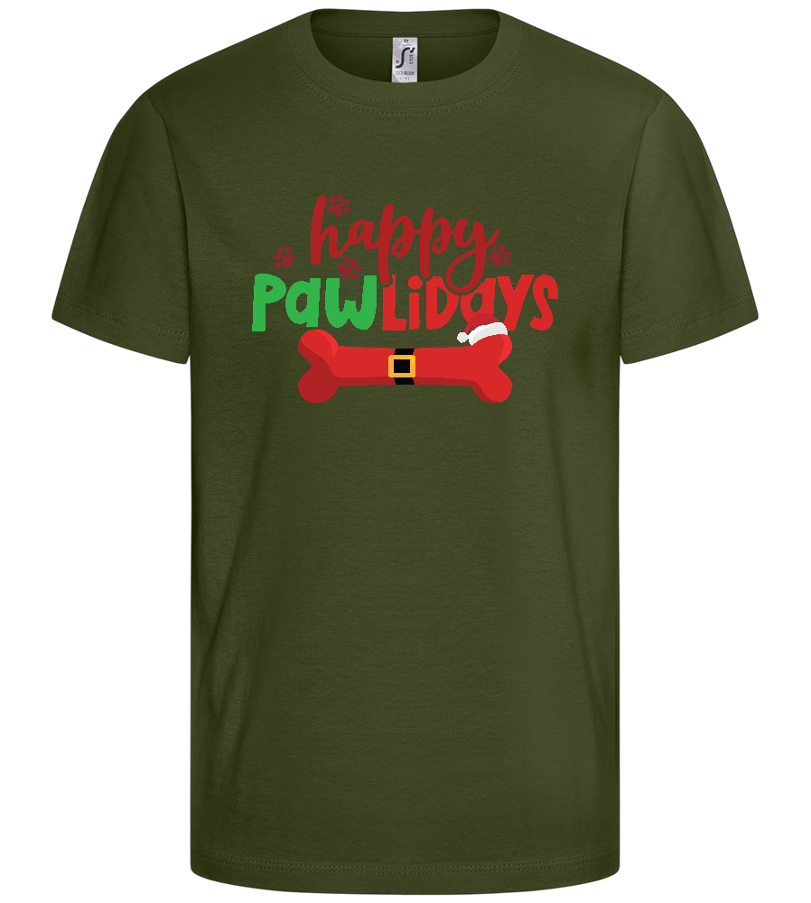 Happy Pawlidays Design - Basic kids t-shirt_ARMY_front