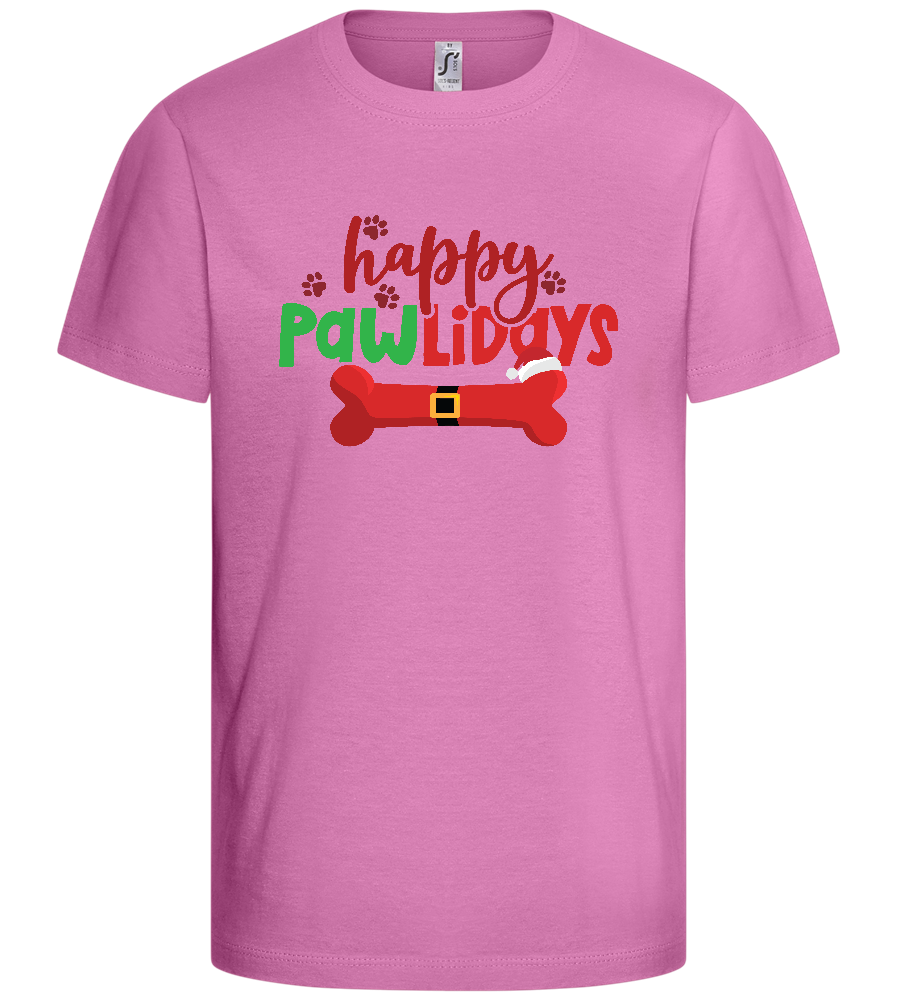 Happy Pawlidays Design - Basic kids t-shirt_PINK ORCHID_front