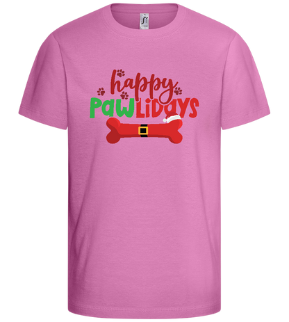 Happy Pawlidays Design - Basic kids t-shirt_PINK ORCHID_front