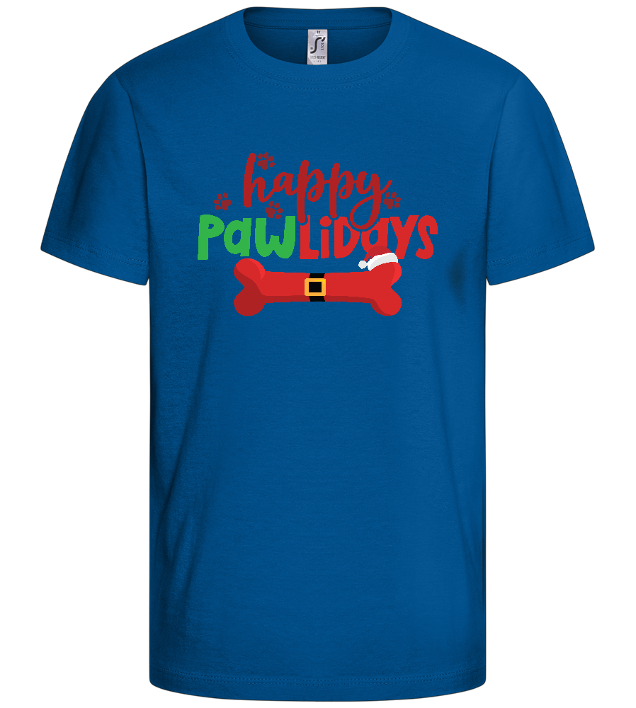 Happy Pawlidays Design - Basic kids t-shirt_ROYAL_front