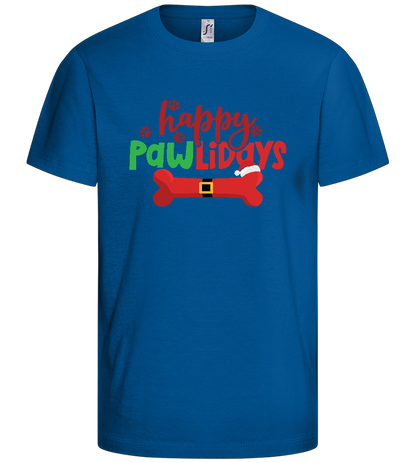 Happy Pawlidays Design - Basic kids t-shirt_ROYAL_front