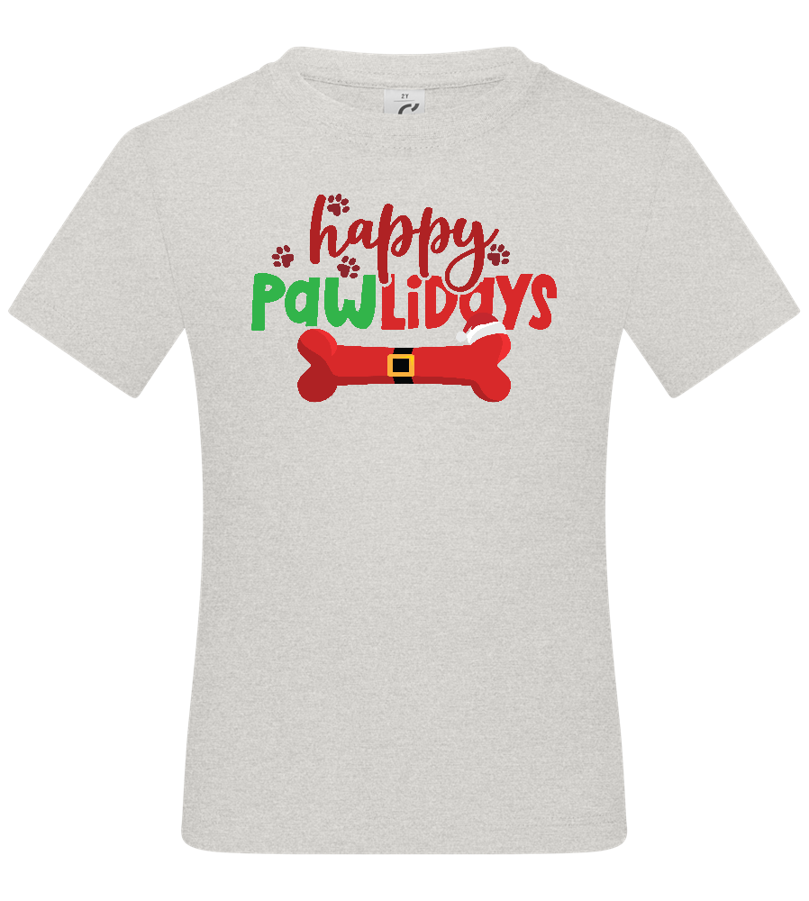 Happy Pawlidays Design - Basic kids t-shirt_VIBRANT WHITE_front