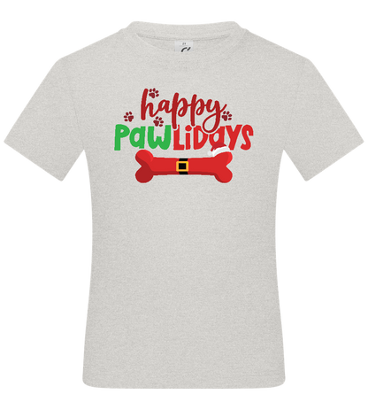 Happy Pawlidays Design - Basic kids t-shirt_VIBRANT WHITE_front