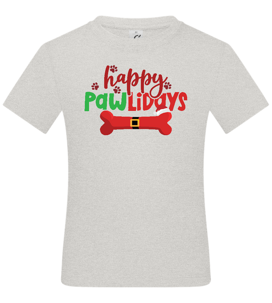 Happy Pawlidays Design - Basic kids t-shirt_VIBRANT WHITE_front