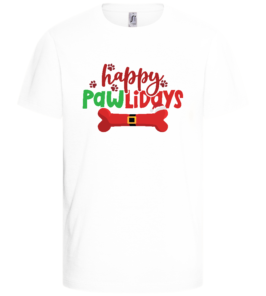 Happy Pawlidays Design - Basic kids t-shirt_WHITE_front