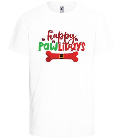 Happy Pawlidays Design - Basic kids t-shirt_WHITE_front