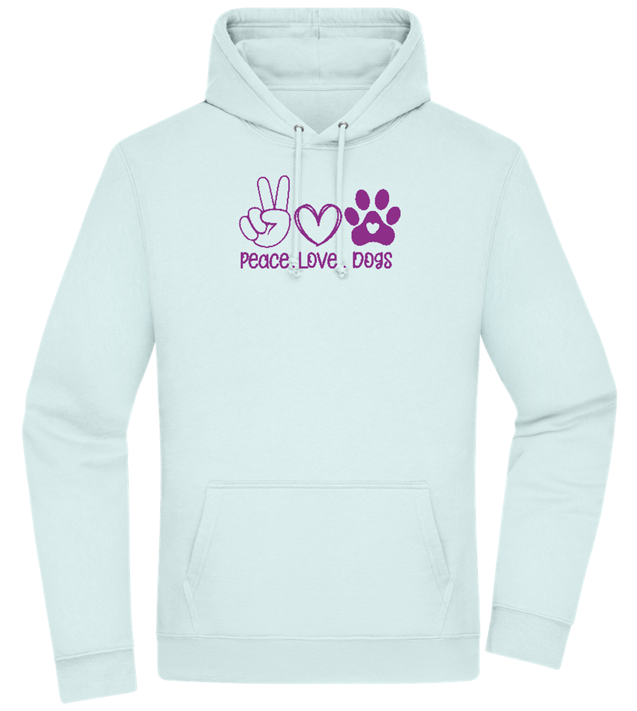 Peace Love Dogs Design - Premium Essential Unisex Hoodie_ARCTIC BLUE_front