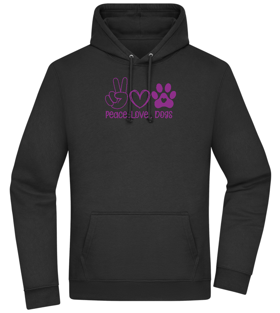 Peace Love Dogs Design - Premium Essential Unisex Hoodie_BLACK_front