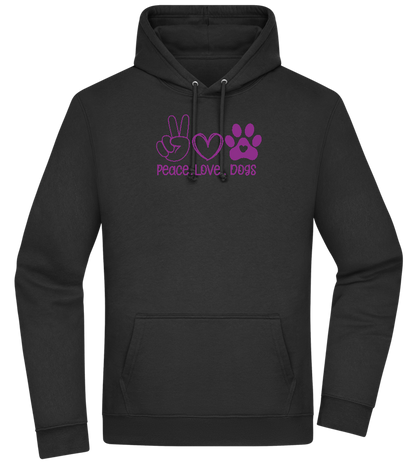 Peace Love Dogs Design - Premium Essential Unisex Hoodie_BLACK_front