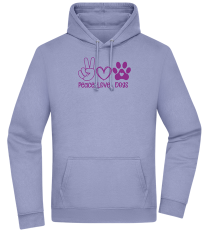 Peace Love Dogs Design - Premium Essential Unisex Hoodie_BLUE_front