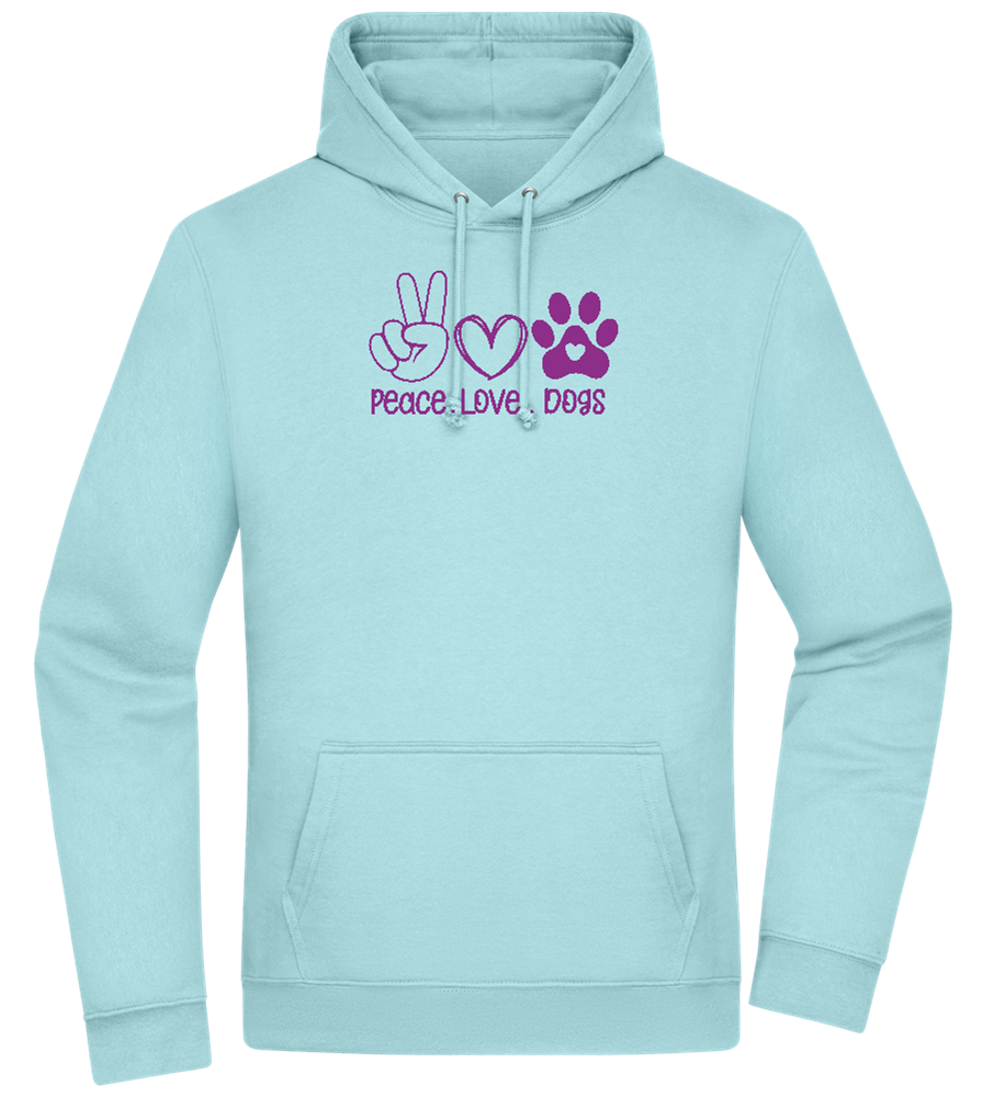 Peace Love Dogs Design - Premium Essential Unisex Hoodie_POOL BLUE_front