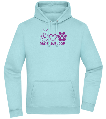 Peace Love Dogs Design - Premium Essential Unisex Hoodie_POOL BLUE_front