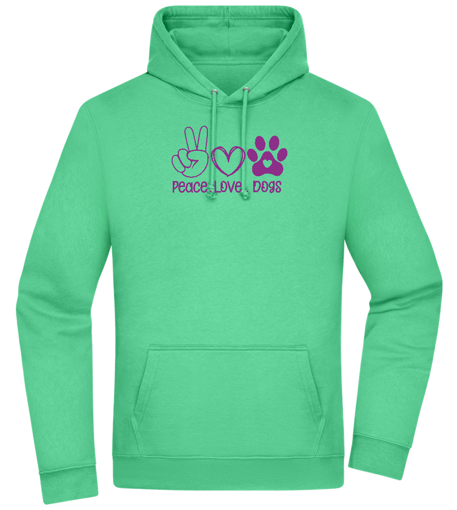 Peace Love Dogs Design - Premium Essential Unisex Hoodie_SPRING GREEN_front