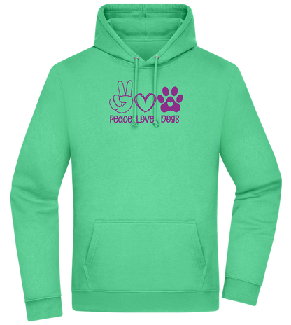 Peace Love Dogs Design - Premium Essential Unisex Hoodie_SPRING GREEN_front