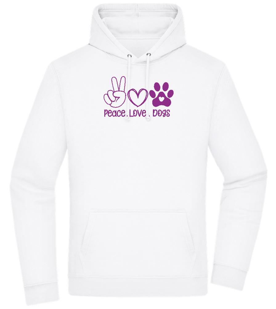 Peace Love Dogs Design - Premium Essential Unisex Hoodie_WHITE_front