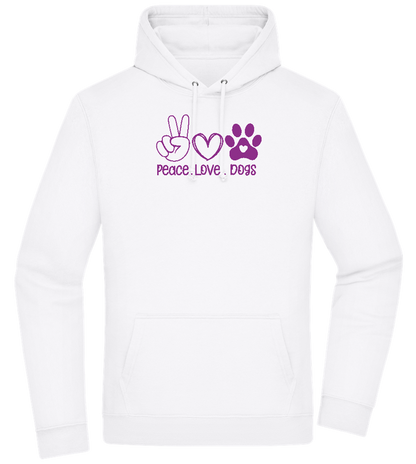 Peace Love Dogs Design - Premium Essential Unisex Hoodie_WHITE_front