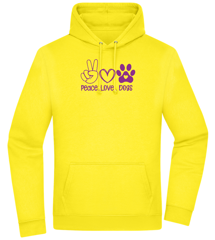 Peace Love Dogs Design - Premium Essential Unisex Hoodie_YELLOW_front