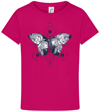 Astrology Butterfly Design - Comfort girls' t-shirt_FUCHSIA_front