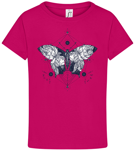 Astrology Butterfly Design - Comfort girls' t-shirt_FUCHSIA_front