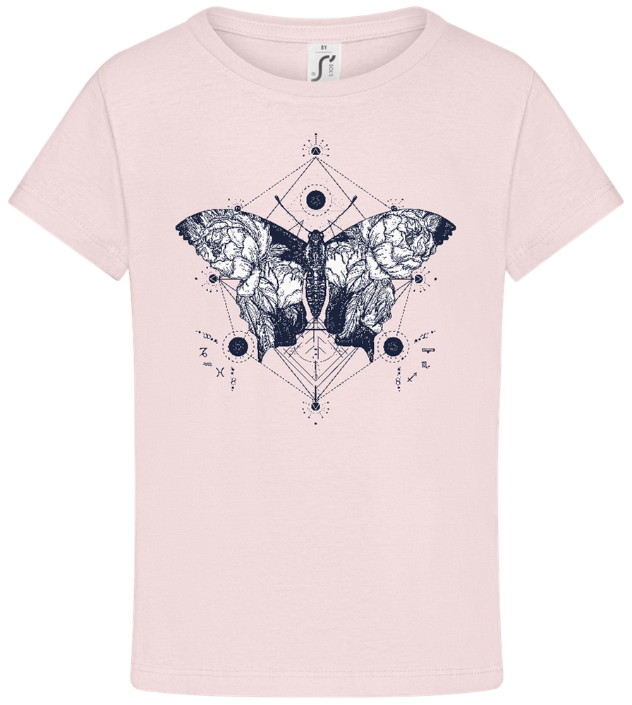 Astrology Butterfly Design - Comfort girls' t-shirt_MEDIUM PINK_front